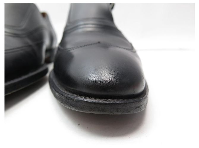 Hermès SCARPE DERBY HERMES VINTAGE CON FIBBIA 41 CUOIO NERO - vista 14