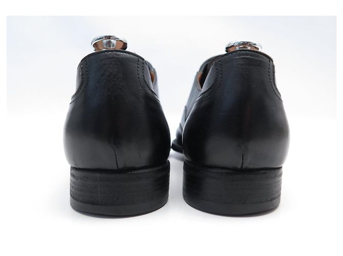 Hermès SCARPE DERBY HERMES VINTAGE CON FIBBIA 41 CUOIO NERO - vista 4