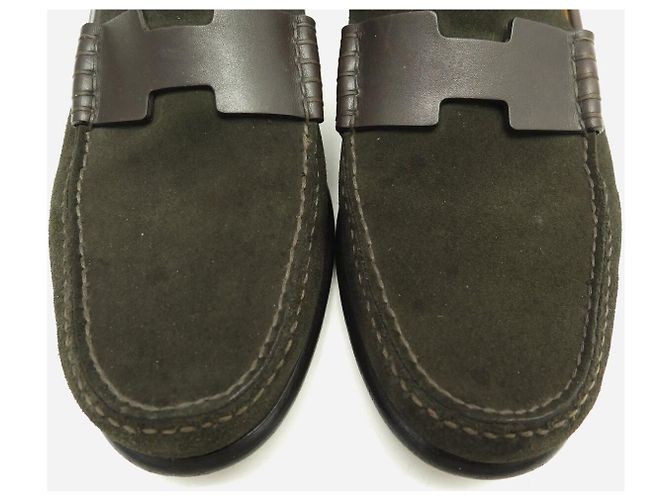 Hermès MOCASSINI HERMES KENNEDY 42.5 H IN CAMOSCIO MARRONE - vista 13