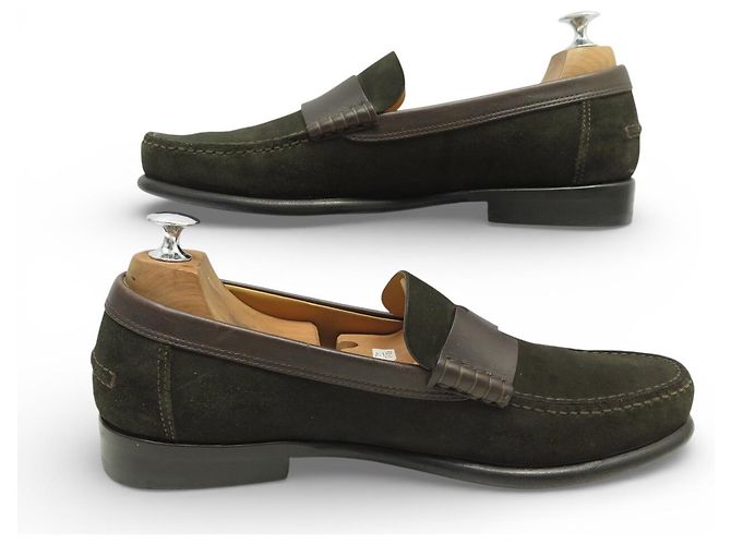 Hermès MOCASSINI HERMES KENNEDY 42.5 H IN CAMOSCIO MARRONE - vista 2