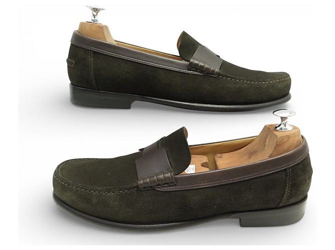Hermès MOCASSINI HERMES KENNEDY 42.5 H IN CAMOSCIO MARRONE - vista 3