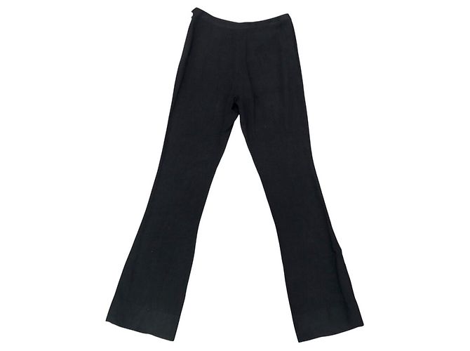 PANTALONE CHANEL P19329V11229 FLUIDO S 36 2002 SETA NERA Nero - vista 3