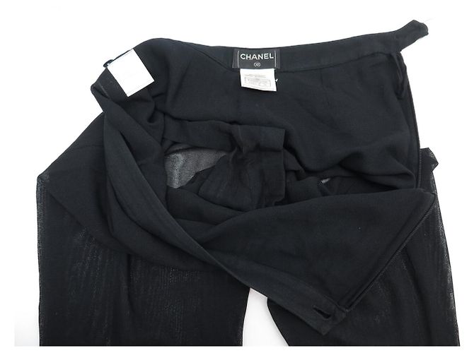 PANTALONE CHANEL P19329V11229 FLUIDO S 36 2002 SETA NERA Nero - vista 5
