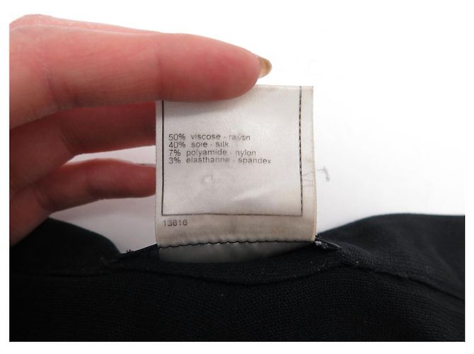PANTALONE CHANEL P19329V11229 FLUIDO S 36 2002 SETA NERA Nero - vista 7
