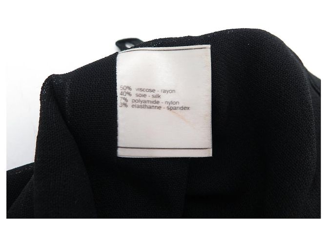 PANTALONE CHANEL P19329V11229 FLUIDO S 36 2002 SETA NERA Nero - vista 8