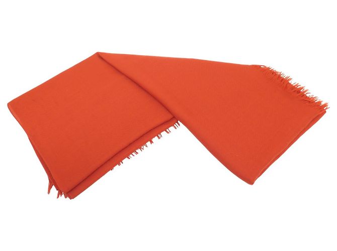 Hermès SCIALLE HERMES MOTIVO H IN CACHEMIRE E LANA ROSSO RAME 210X140CM - vista 2