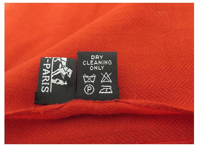 Hermès SCIALLE HERMES MOTIVO H IN CACHEMIRE E LANA ROSSO RAME 210X140CM - vista 6
