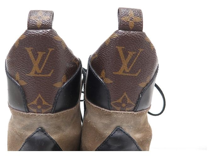 STIVALI DESERT LOUIS VUITTON LAUREATE 1A4XYI 39 CAMOSCIO E MONOGRAMMA Marrone - vista 4
