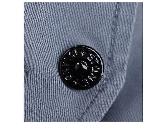 Camicia con zip e badge a bussola Stone Island in cotone grigio - vista 5