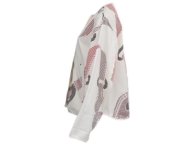 Chaqueta Blouson Impresa Hermès Coaching en Algodón Blanco Multicolor - vista 2