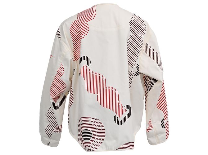 Chaqueta Blouson Impresa Hermès Coaching en Algodón Blanco Multicolor - vista 3