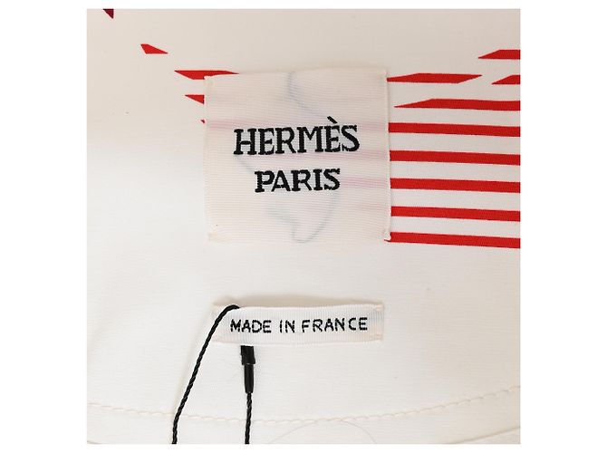 Chaqueta Blouson Impresa Hermès Coaching en Algodón Blanco Multicolor - vista 4
