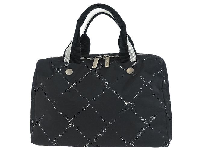 Chanel Travel Line Boston Printed Nylon Small Nero - vista 2