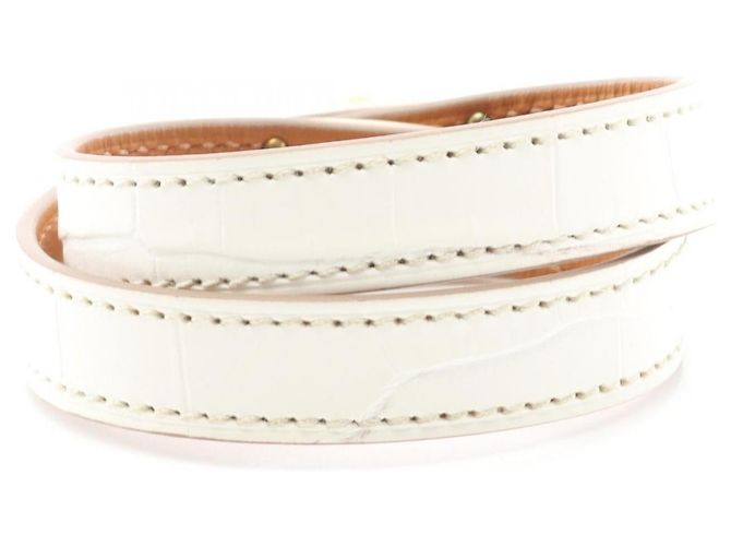 Hermès Kelly Double Tour Krokodilarmband Weiß - Ansicht 2