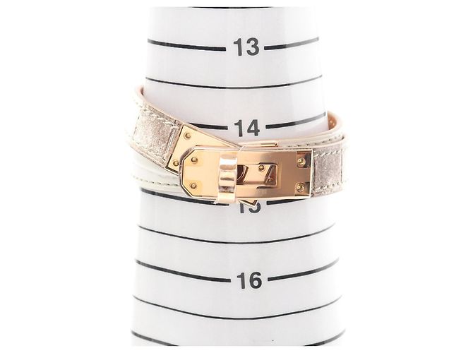 Hermès Kelly Double Tour Krokodilarmband Weiß - Ansicht 6