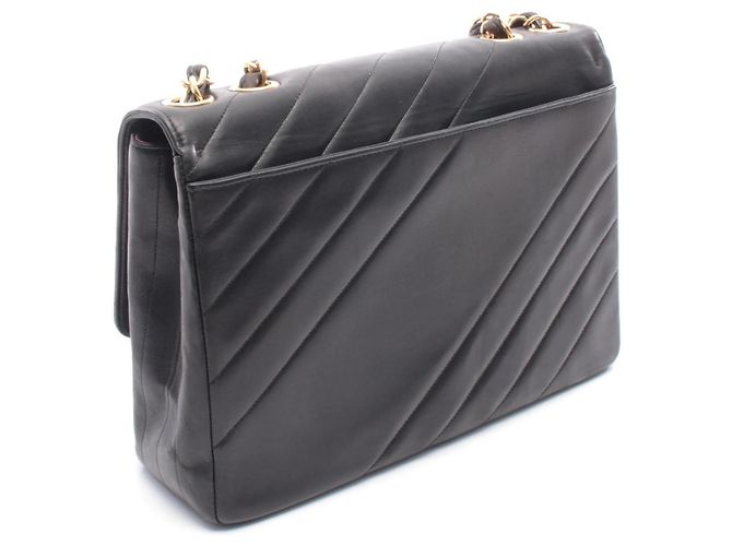 Borsa a Spalla in Pelle di Agnello Nera Chanel Nero - vista 2