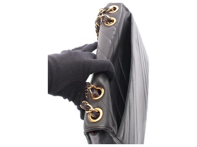 Borsa a Spalla in Pelle di Agnello Nera Chanel Nero - vista 6