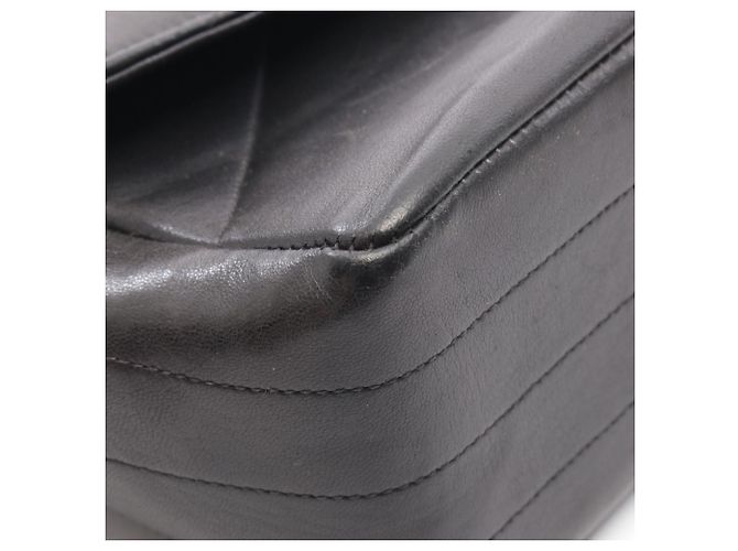 Borsa a Spalla in Pelle di Agnello Nera Chanel Nero - vista 8