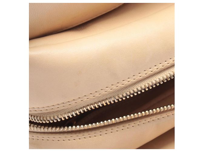 Borsa a Spalla Chanel Matelassé in Pelle di Agnello Beige - vista 7