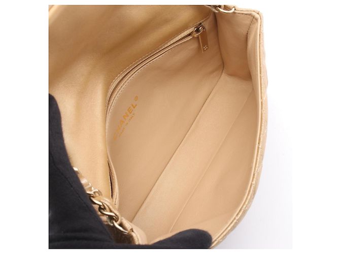 Borsa a Spalla Matelassé Chanel Marrone Beige D'oro - vista 3