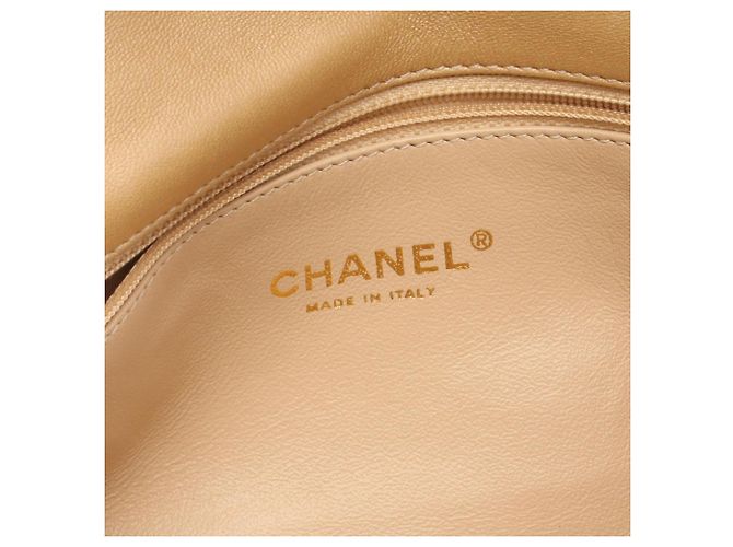 Borsa a Spalla Matelassé Chanel Marrone Beige D'oro - vista 4