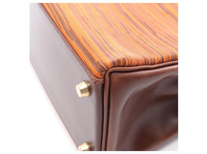 Borsa Hermès Kelly 28 Marrone Multicolore Arancione - vista 10