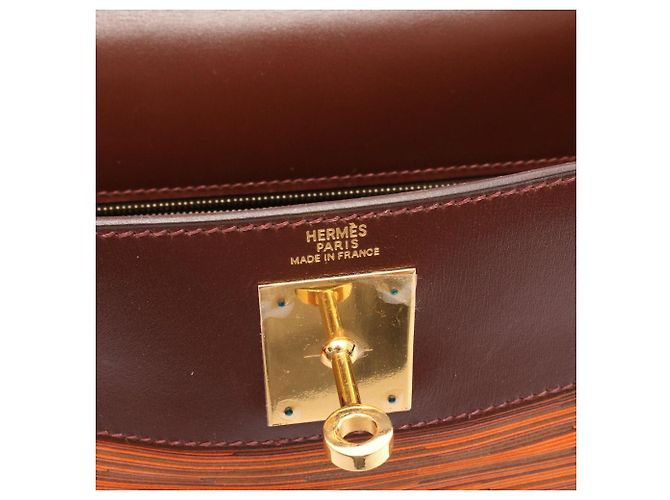 Borsa Hermès Kelly 28 Marrone Multicolore Arancione - vista 4