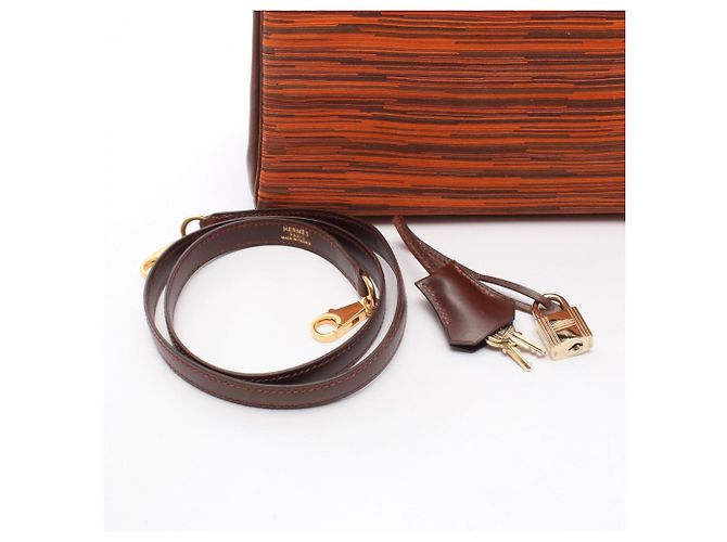 Borsa Hermès Kelly 28 Marrone Multicolore Arancione - vista 6