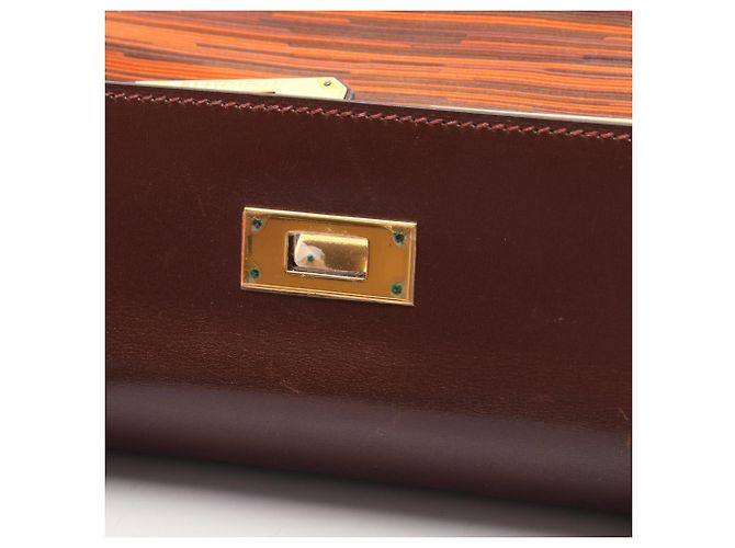 Borsa Hermès Kelly 28 Marrone Multicolore Arancione - vista 8