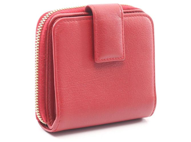 Yves Saint Laurent rote Leder Bi-Fold Geldbörse - Ansicht 2
