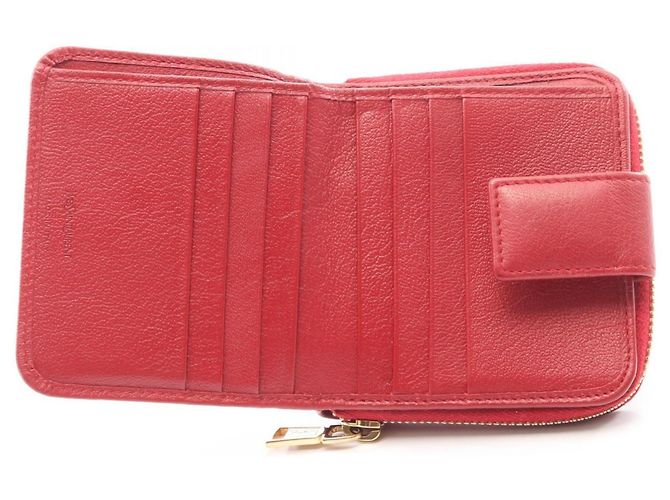 Yves Saint Laurent rote Leder Bi-Fold Geldbörse - Ansicht 3