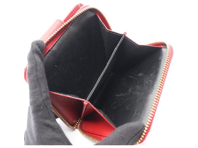 Yves Saint Laurent rote Leder Bi-Fold Geldbörse - Ansicht 4