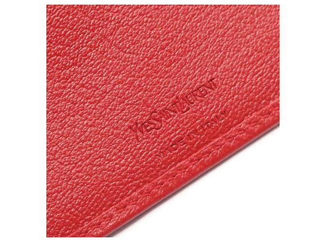 Yves Saint Laurent rote Leder Bi-Fold Geldbörse - Ansicht 5