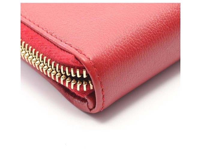 Yves Saint Laurent rote Leder Bi-Fold Geldbörse - Ansicht 7