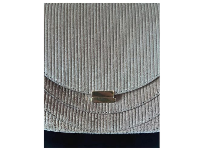 Borsa a Spalla Wandler Lina in Velluto a Coste Beige - vista 2