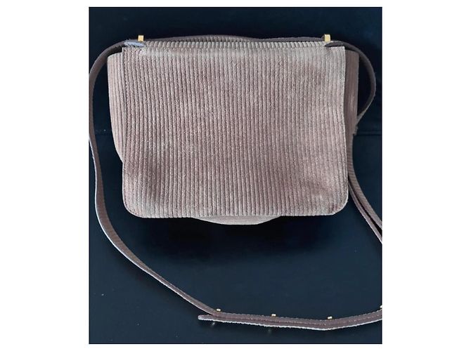 Borsa a Spalla Wandler Lina in Velluto a Coste Beige - vista 4
