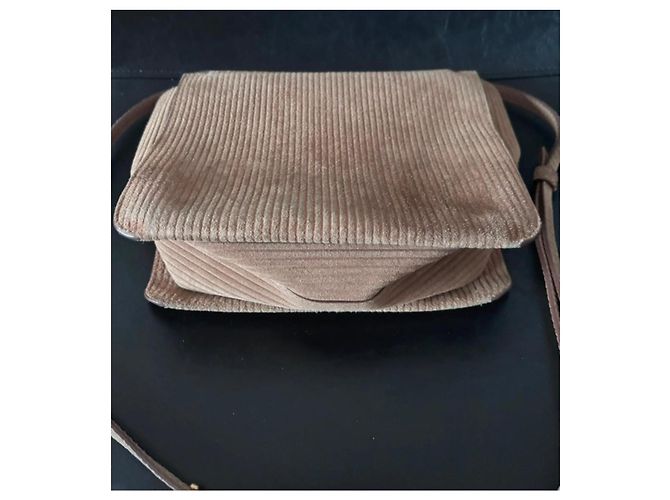 Borsa a Spalla Wandler Lina in Velluto a Coste Beige - vista 6