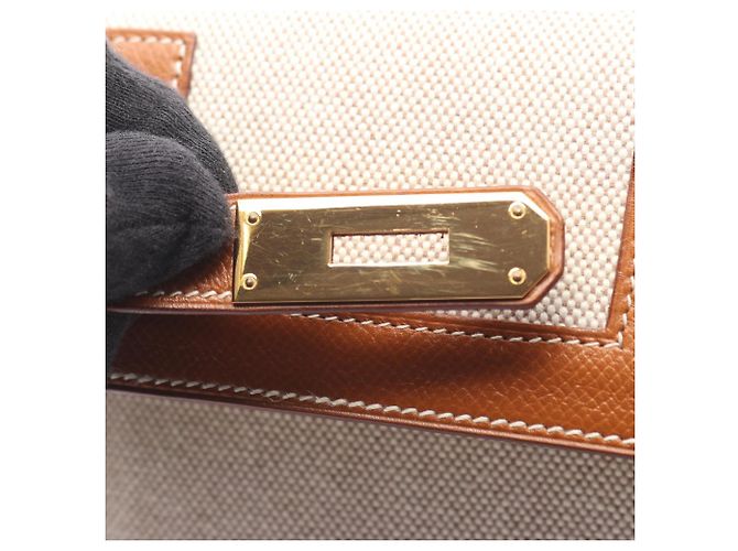 Borsa Hermès Kelly 32 Marrone Beige - vista 10