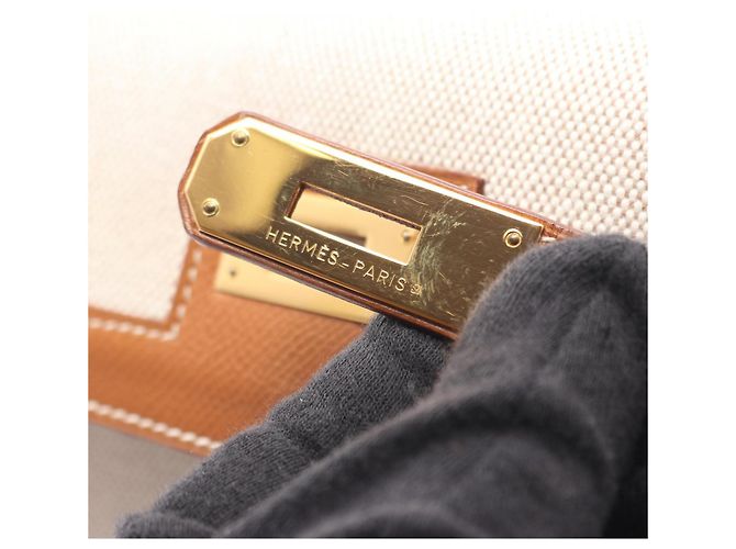 Borsa Hermès Kelly 32 Marrone Beige - vista 11