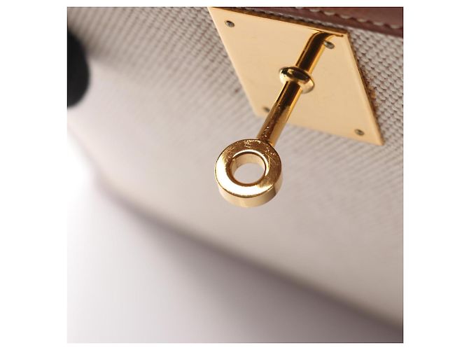 Borsa Hermès Kelly 32 Marrone Beige - vista 12
