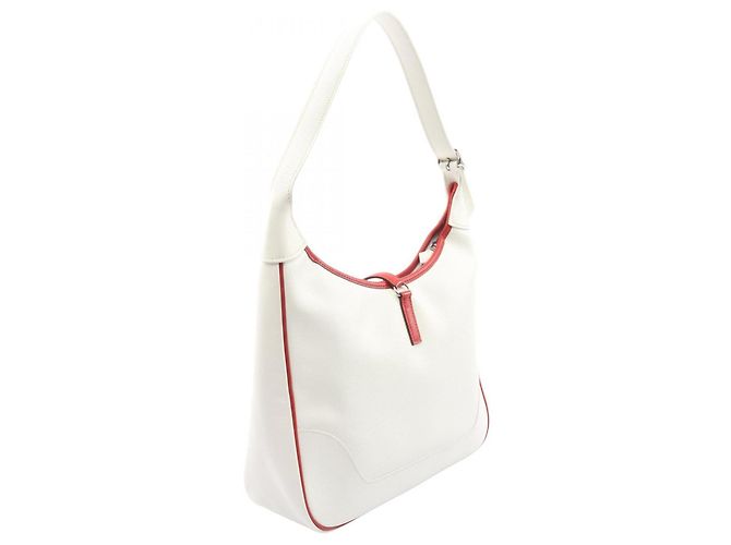 Hermès Trim 31 Schultertasche Weiß Rot - Ansicht 2