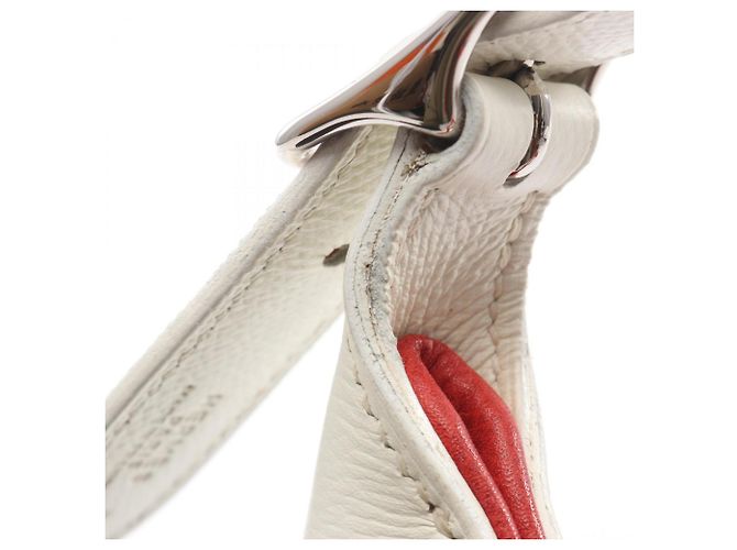 Hermès Trim 31 Schultertasche Weiß Rot - Ansicht 8