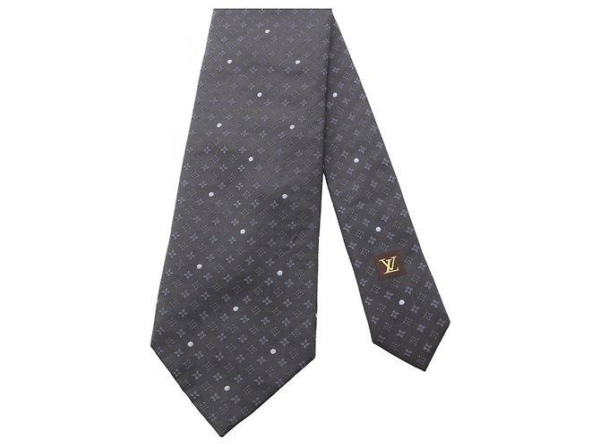 Louis Vuitton Monogram Silk Tie Brown Navy blue - view 2