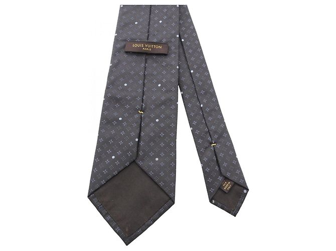 Louis Vuitton Monogram Silk Tie Brown Navy blue - view 3