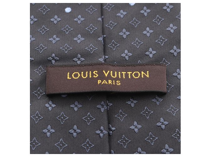 Louis Vuitton Monogram Silk Tie Brown Navy blue - view 4