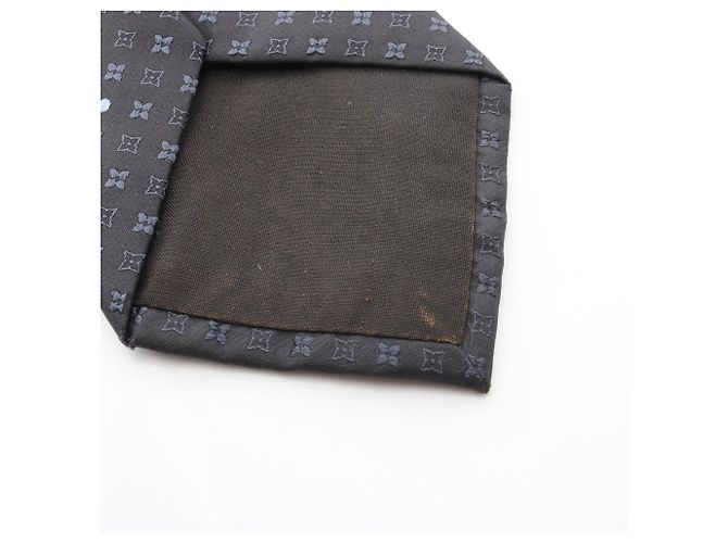 Louis Vuitton Monogram Silk Tie Brown Navy blue - view 6