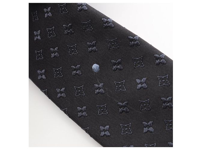 Louis Vuitton Monogram Silk Tie Brown Navy blue - view 8
