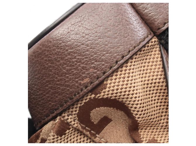 Gucci Jumbo GG Canvas- und Leder-Rucksack Braun Beige - Ansicht 7