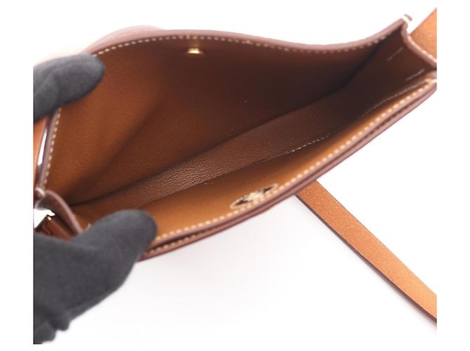 Borsa a Spalla/Mano Hermès Hermès Perspective Cavaliere 21 Marrone D'oro - vista 3