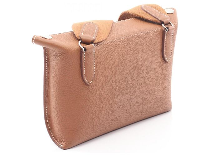 Borsa a Spalla Vide Poche Hermès Marrone D'oro - vista 2